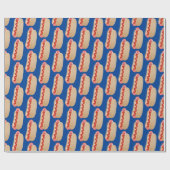 かわいいおもしろいホットドッグウィーナー漫画 ラッピングペーパー (フラット)