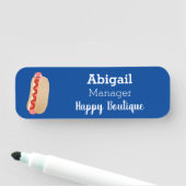 かわいいおもしろいホットドッグウィーナー漫画 名札 (インサイチュ)