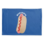 かわいいおもしろいホットドッグウィーナー漫画 枕カバー (裏面)