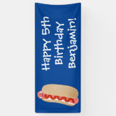 かわいいおもしろいホットドッグウィーナー漫画 横断幕 (縦)