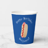 かわいいおもしろいホットドッグウィーナー漫画 紙コップ (裏面)