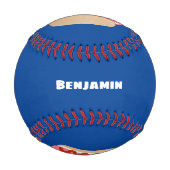 かわいいおもしろいホットドッグウィーナー漫画 野球ボール (裏面)