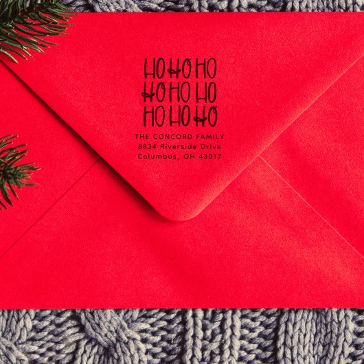 かわいいおもしろいホホホホホクリスマス差出人住所 セルフインキングスタンプ