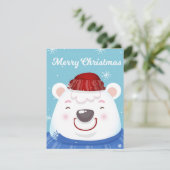 かわいいおもしろいホリデーポーラベアメリークリスマスカ シーズンカード (スタンド正面)