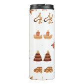 かわいいおもしろいホワイトブラウンキッズトイカー飛行機ボート タンブラー (裏面)