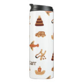 かわいいおもしろいホワイトブラウンキッズトイカー飛行機ボート タンブラー (回転右)