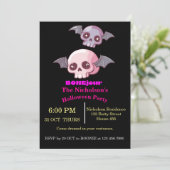 かわいいおもしろいボンジュールプンハロウィーン 招待状 (スタンド正面)