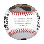 かわいいおもしろいボーナスパパ引用文&写真2倍 野球ボール (裏面)