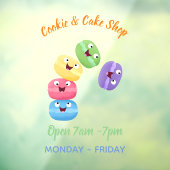 かわいいおもしろいマカロン漫画イラストレーション ウィンドウサイン (シート3)