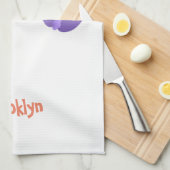 かわいいおもしろいマカロン漫画イラストレーション キッチンタオル (四つ折り)