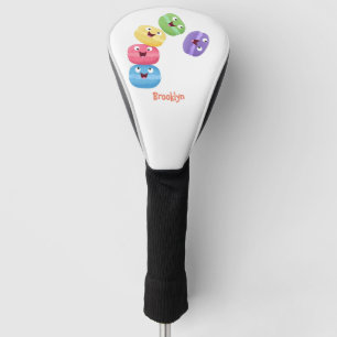 かわいいおもしろいマカロン漫画イラストレーション ゴルフヘッドカバー