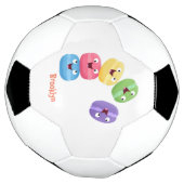 かわいいおもしろいマカロン漫画イラストレーション サッカーボール (回転)