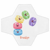 かわいいおもしろいマカロン漫画イラストレーション サッカーボール (フラット)