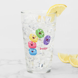 かわいいおもしろいマカロン漫画イラストレーション タンブラーグラス