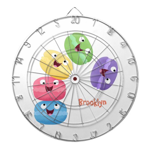 かわいいおもしろいマカロン漫画イラストレーション ダーツボード (正面)