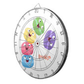 かわいいおもしろいマカロン漫画イラストレーション ダーツボード (正面右)