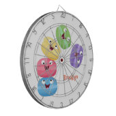 かわいいおもしろいマカロン漫画イラストレーション ダーツボード (正面左)