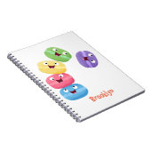 かわいいおもしろいマカロン漫画イラストレーション ノートブック (右側)