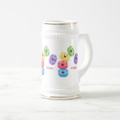 かわいいおもしろいマカロン漫画イラストレーション ビールジョッキ (正面右)