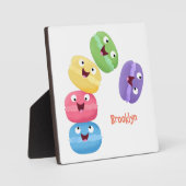 かわいいおもしろいマカロン漫画イラストレーション フォトプラーク (正面)