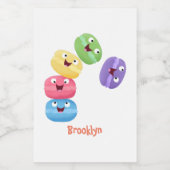 かわいいおもしろいマカロン漫画イラストレーション フードラベル (シングルラベル)