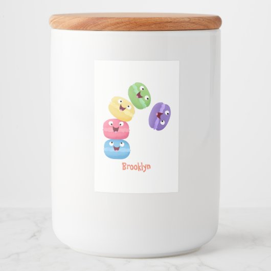 かわいいおもしろいマカロン漫画イラストレーション フードラベル (正面)