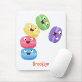 かわいいおもしろいマカロン漫画イラストレーション マウスパッド (マウス)