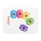 かわいいおもしろいマカロン漫画イラストレーション マグネット (横)