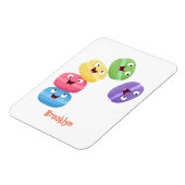 かわいいおもしろいマカロン漫画イラストレーション マグネット (左側)