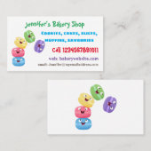 かわいいおもしろいマカロン漫画イラストレーション 名刺 (正面/裏面)