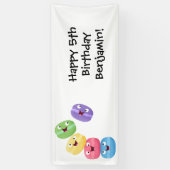 かわいいおもしろいマカロン漫画イラストレーション 横断幕 (縦)