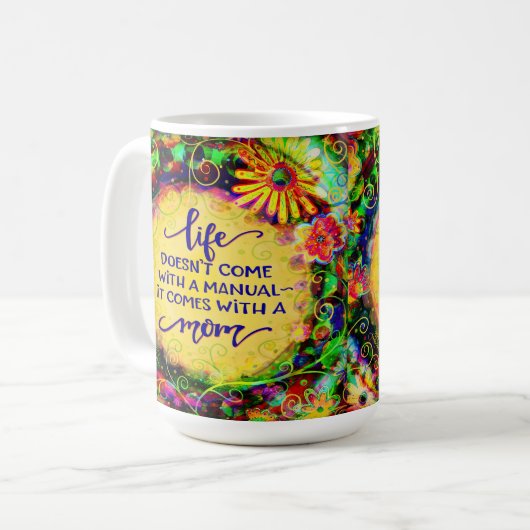かわいいおもしろいママ、私のライフマニュアルのインスピレーション コーヒーマグカップ (正面左)