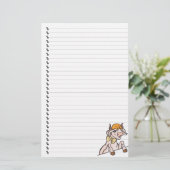 かわいいおもしろいマンガの牛が並んだペット文房具 便箋 (スタンド正面)