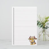 かわいいおもしろいマンガの牛が並んだペット文房具 便箋 (スタンド正面)