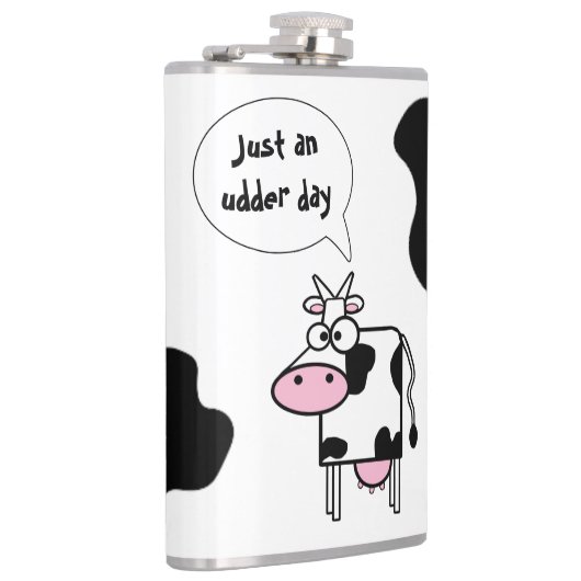 かわいいおもしろいマンガの牛のウダーの日 フラスク (右)