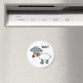 かわいいおもしろいマンガの羊の赤い花カスタマイズ マグネット (インサイチュ (食洗機))