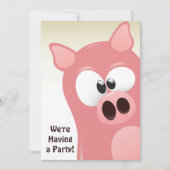 かわいいおもしろいマンガピンクピグ誕生日招待状 招待状 (正面)