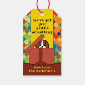 かわいいおもしろいマンガ犬のプレゼントラベル ギフトタグ (裏面)