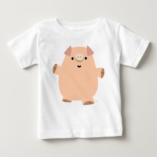 かわいいおもしろいマンガ豚ベビーTシャツ ベビーTシャツ (正面)