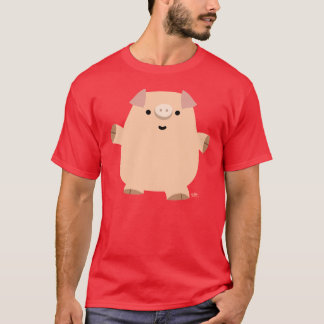 かわいいおもしろいマンガ豚メンズTシャツ Tシャツ