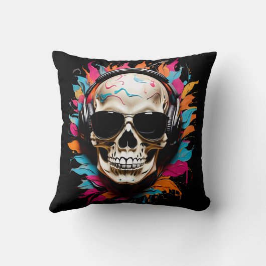 かわいいおもしろいミュージカルスカル クッション (裏面)
