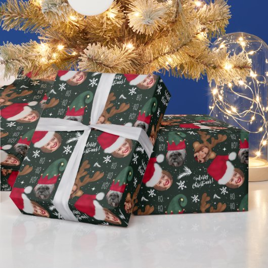 かわいいおもしろいメリークリスマスイラストレーション3枚 ラッピングペーパー (クリスマス)