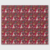 かわいいおもしろいメリークリスマスイラストレーション3枚 ラッピングペーパー (フラット)