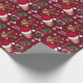 かわいいおもしろいメリークリスマスイラストレーション3枚 ラッピングペーパー (角)