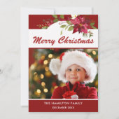 かわいいおもしろいメリークリスマスフォト シーズンカード (正面)