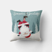 かわいいおもしろいメリークリスマス冬サンタクロース クッション (裏面)