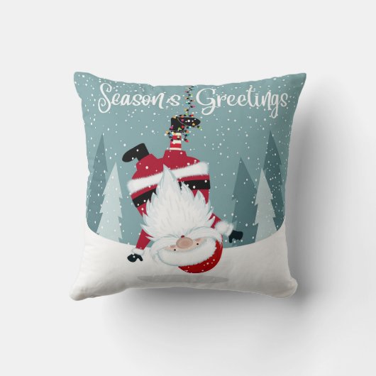 かわいいおもしろいメリークリスマス冬サンタクロース クッション (裏面)