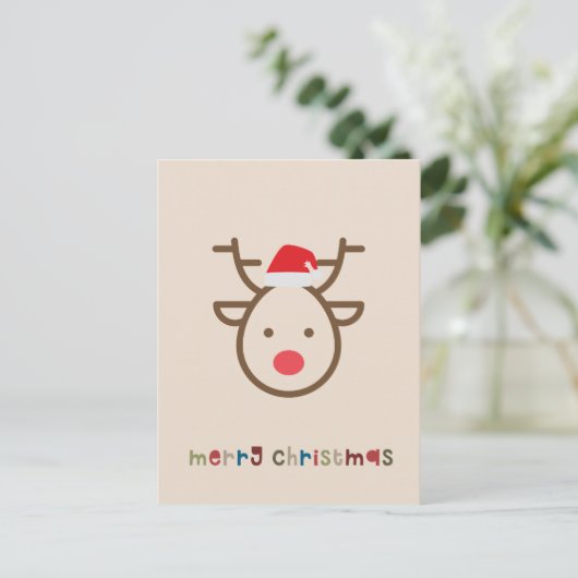 かわいいおもしろいモダンクリスマスホリデーカード ポストカード (スタンド正面)