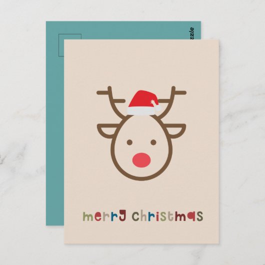 かわいいおもしろいモダンクリスマスホリデーカード ポストカード (正面/裏面)