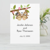 かわいいおもしろいモンキーカップル結婚式招待状 招待状 (スタンド正面)